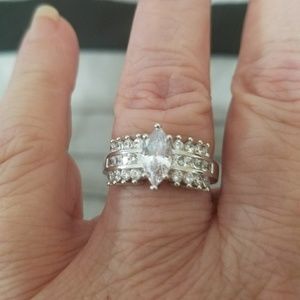 1 Carot Marquis Cut Wedding Band